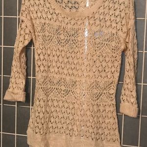 Cream crochet sweater
